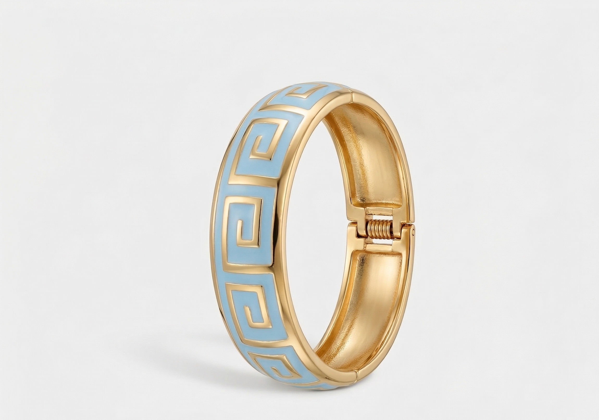 Pastel Blue Enamelled Gold Bracelet