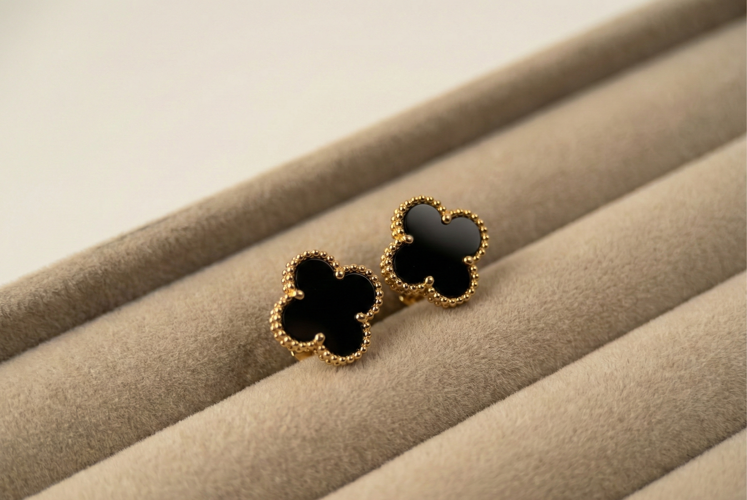 Black Clover Stud Earrings