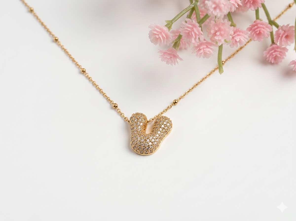Luxe Gold-Tone V Letter Pendant