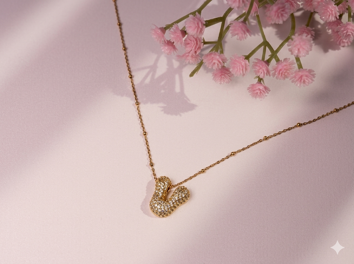 Luxe Gold-Tone V Letter Pendant