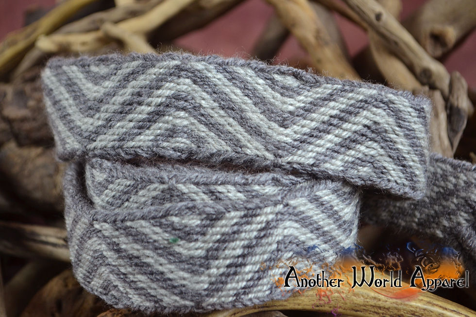 Thumbnail: Dark and Light grey Handwoven Tablet weave belt