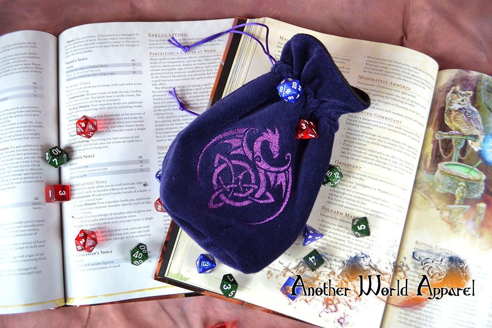 Thumbnail: Blue Velvet with Purple dragon Dice bag