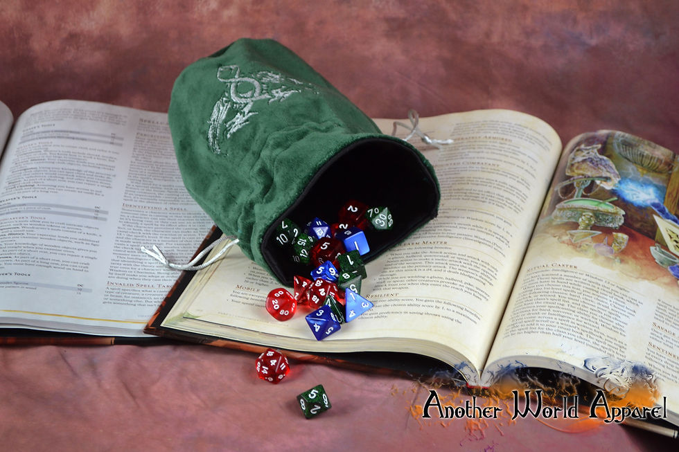 Thumbnail: Green Velvet dragon Dice bag