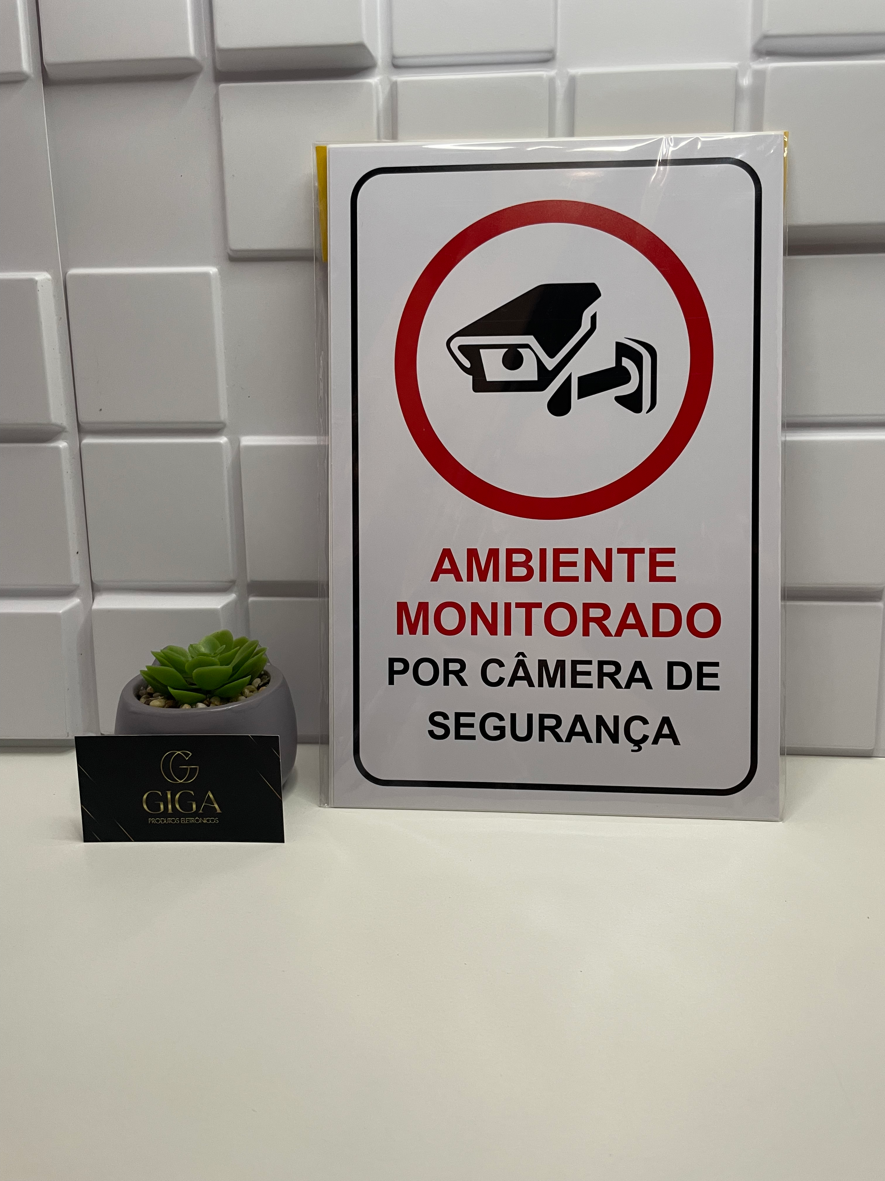 Placa de sinalização câmera de segurança BOM-7522