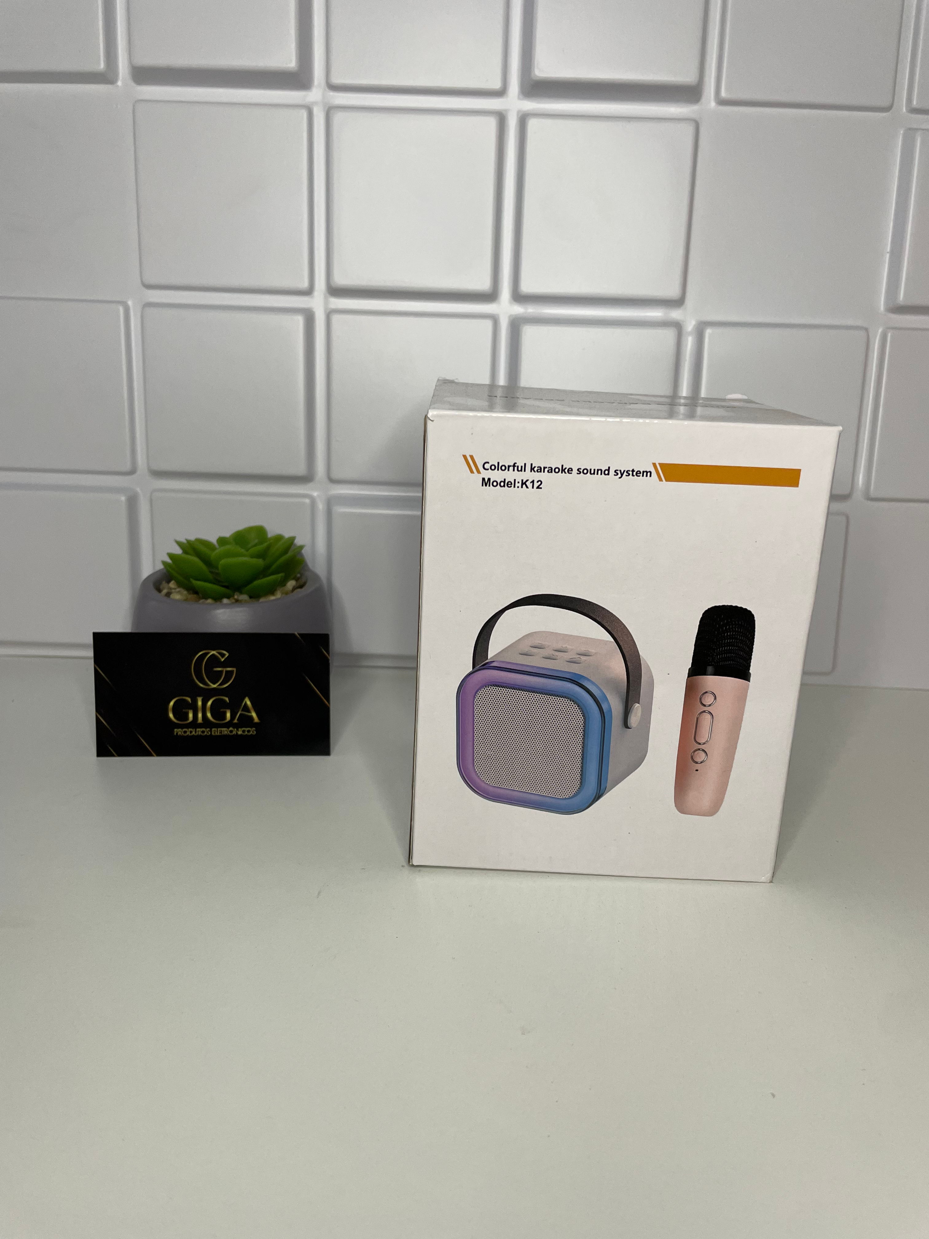 Karaoke caixa de som c/ 2 microfones