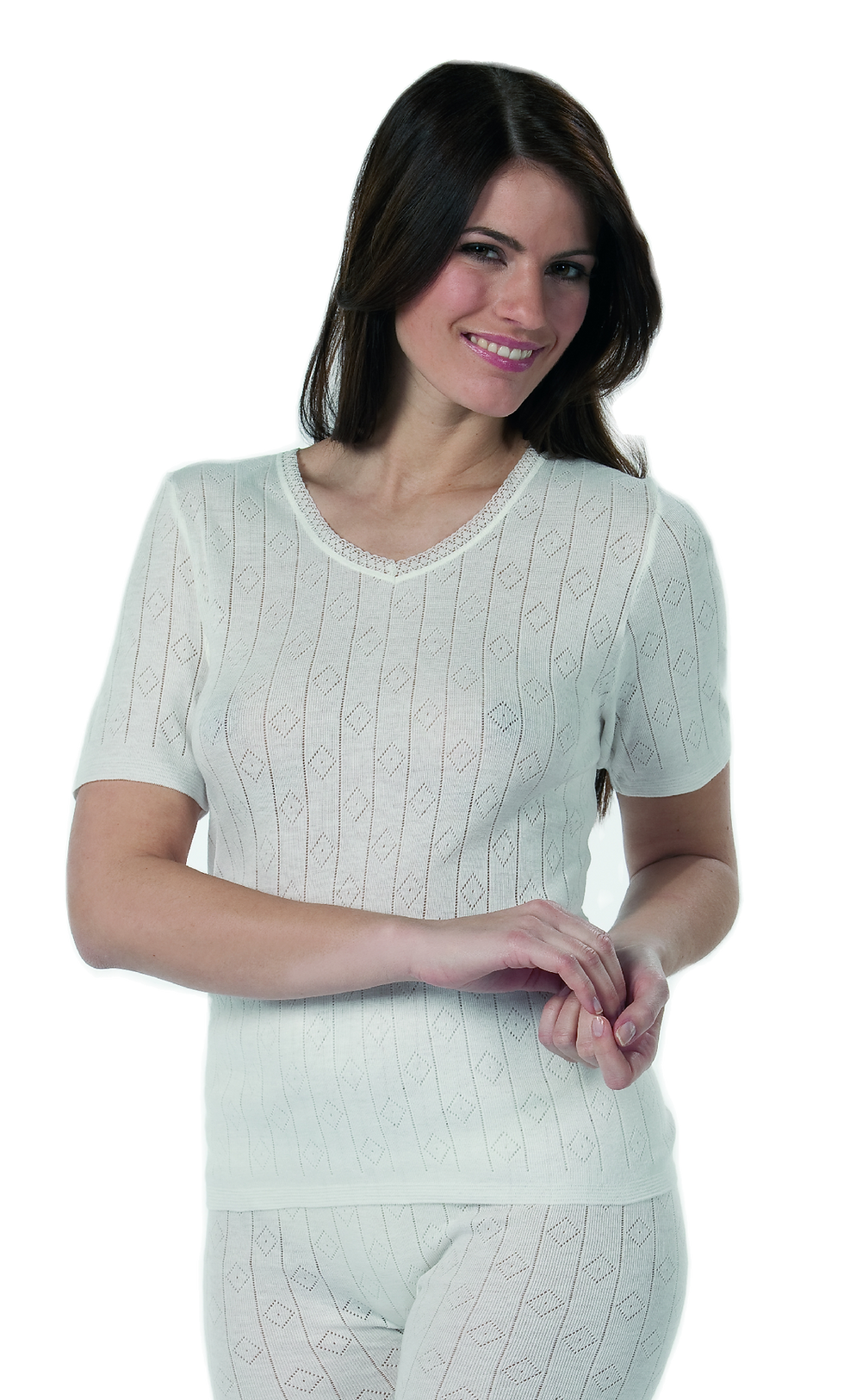 Helix Thermo 1/4 Arm Unterhemd mit Jaquard Muster, verkürztes Leibteil