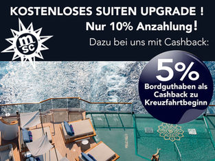 MSC Explora Journeys mit bis zu 30% Rabatt, 5% Cashback und kostenlosem Suitenupgrade