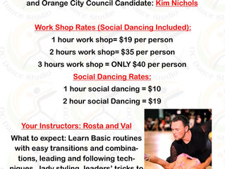 SALSA, NIGHT CLUB 2 STEP, TANGO AND SWING WORKSHOP IN ORANGE COUNTY FOR ALL LEVELS! 