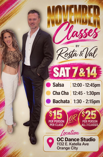 Latin classes at OC Dance Studio for adults