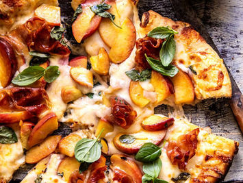 3 Cheese Prosciutto Peach Pizza