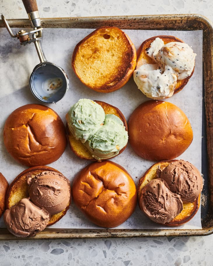 Brioche with gelato sandwich, Italian Ice Cream Sandwich