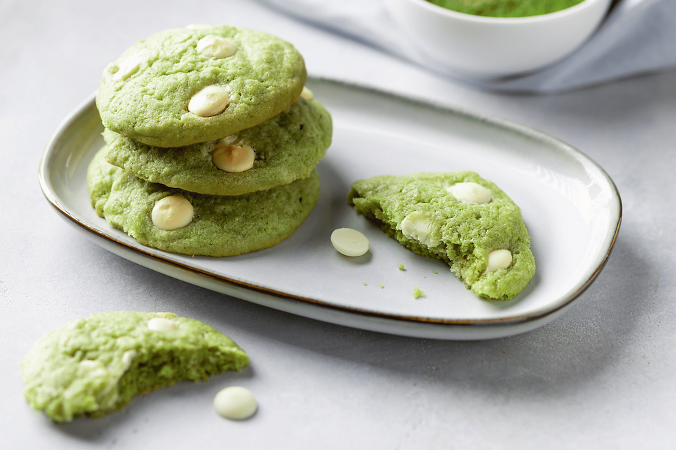 green cookies, spinach cookies