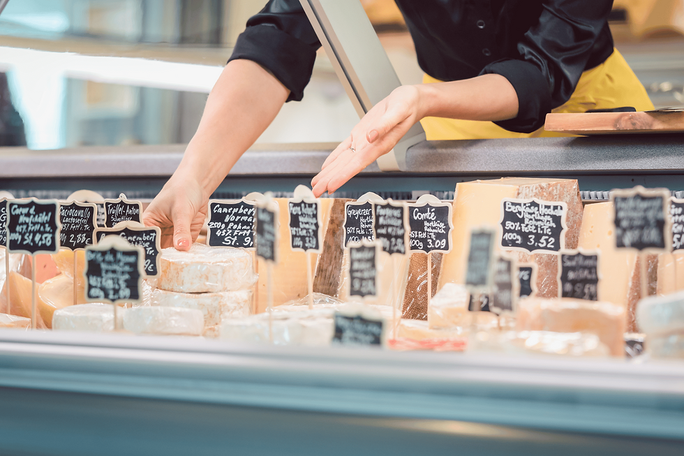 cheese counter, cheese shop