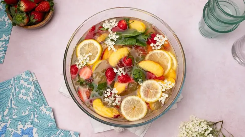 Elderflower and Peach Summer Punch
