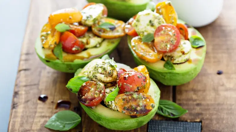 Caprese Salad Stuffed Avocado Halves Photo By: Tasting Table
