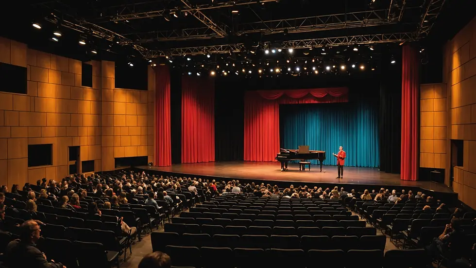 Eye-level view of the Pocono Playhouse's stage during a live performance