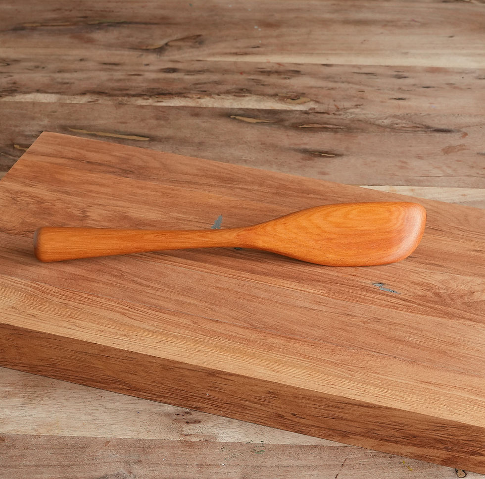 Thumbnail: New Zealand Handmade Matai & Ash Timber Spatula Salad Server Set