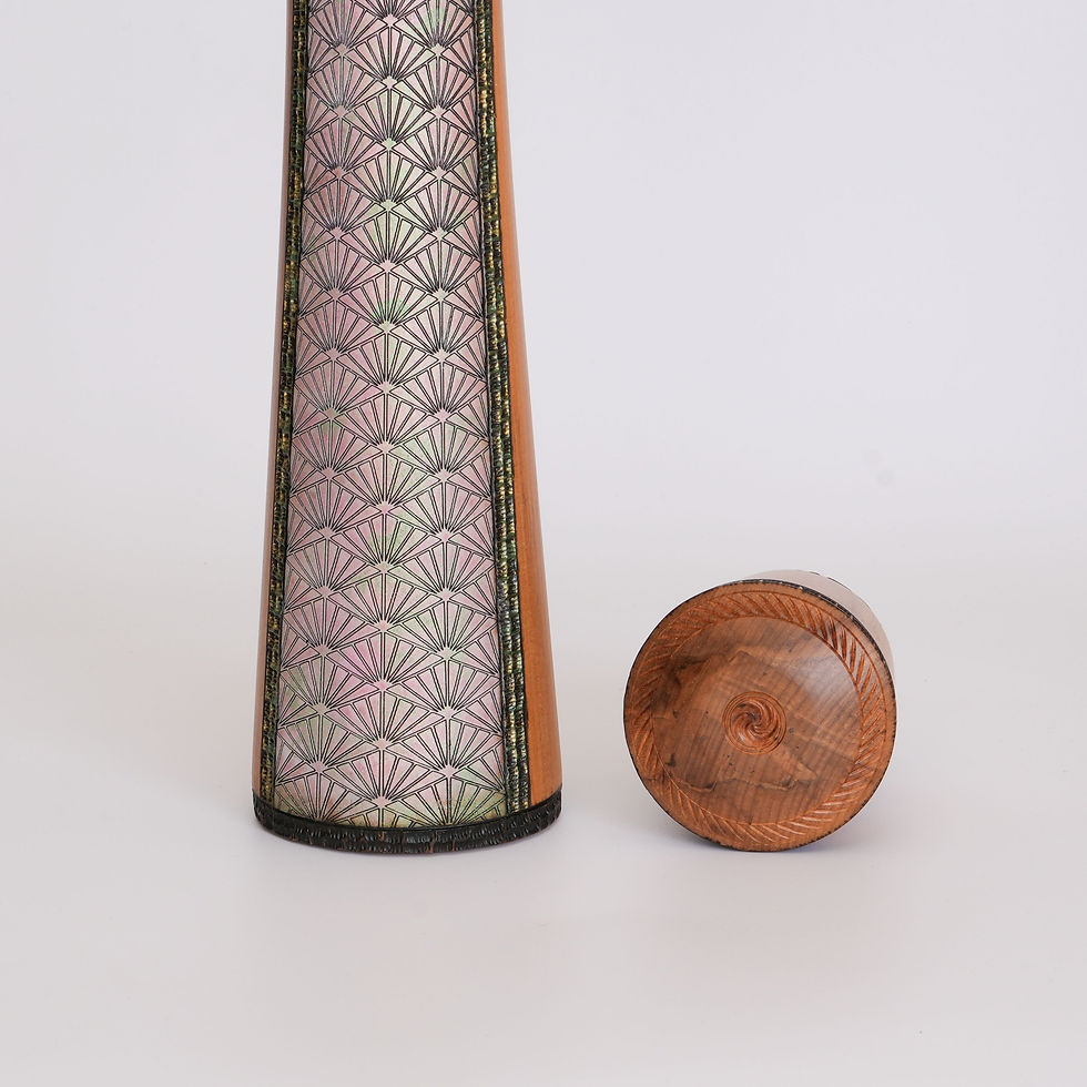 Thumbnail: New Zealand handmade Rimu pepper grinder featuring Kumiko pattern No 439