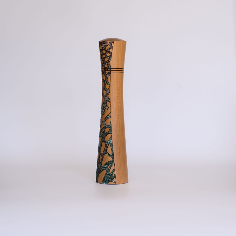 Thumbnail: Handmade Swamp Kauri Pepper  pepper mill by New Zealand artist No 444