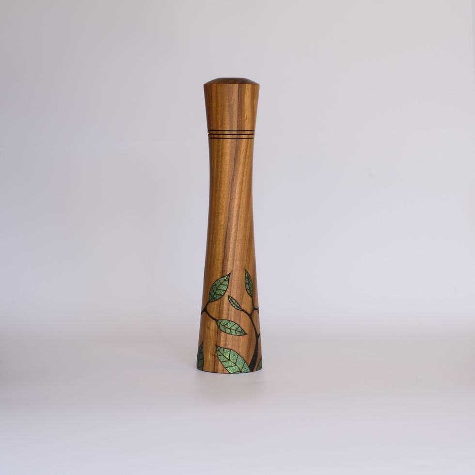 Thumbnail: New Zealand handcrafted Blackwood pepper grinder mill with branches detail No 437
