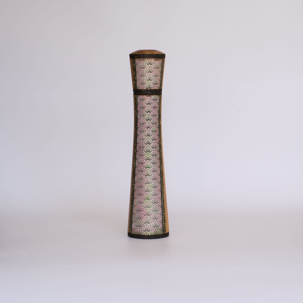 Thumbnail: New Zealand handmade Rimu pepper grinder featuring Kumiko pattern No 439