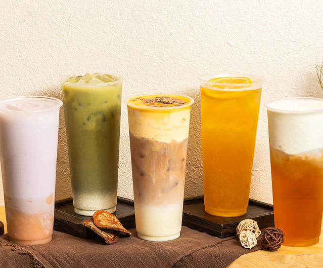 Matcha and Fresh Fruit Teas