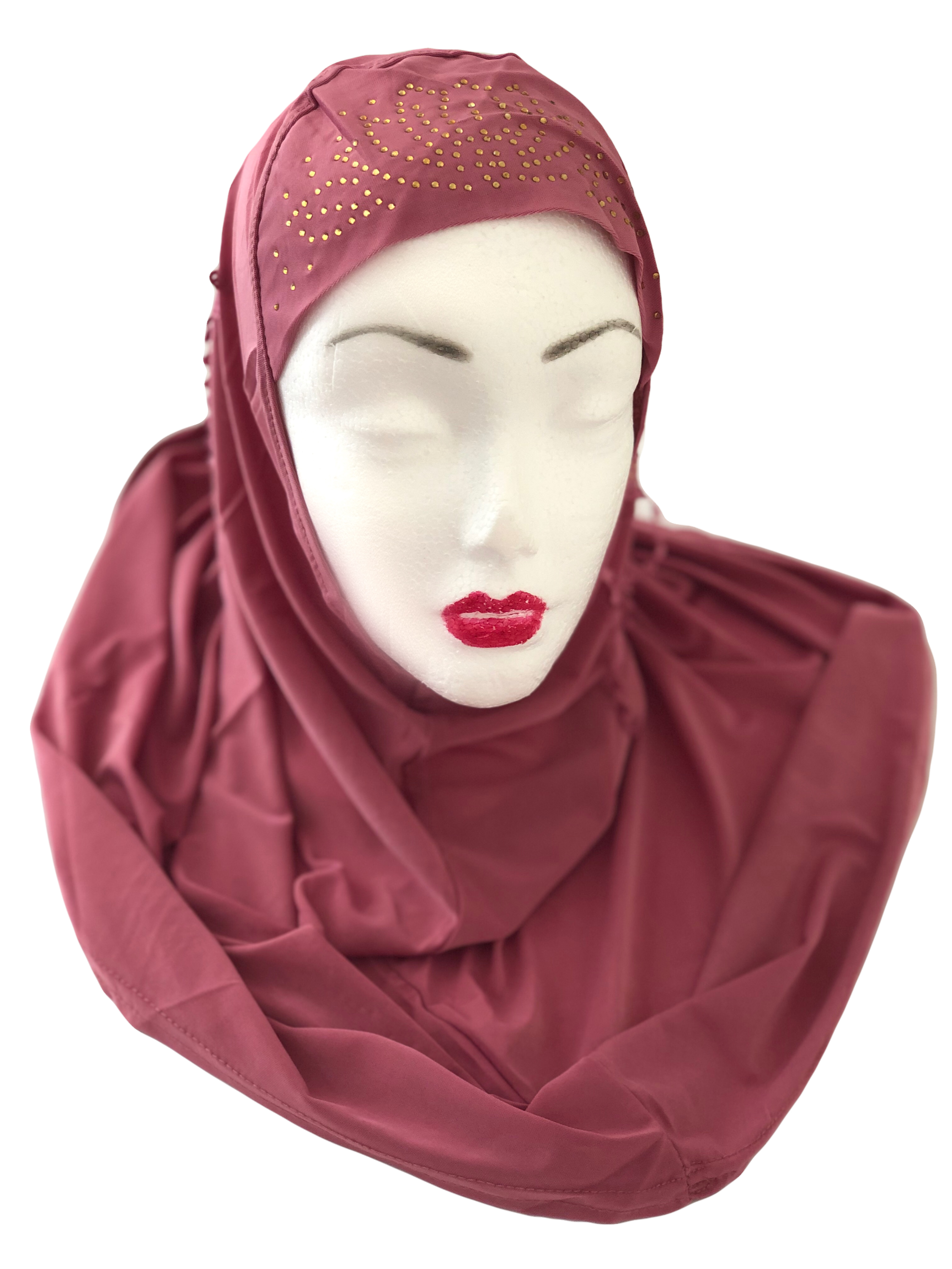 Pull-on Hijab - Rosewood