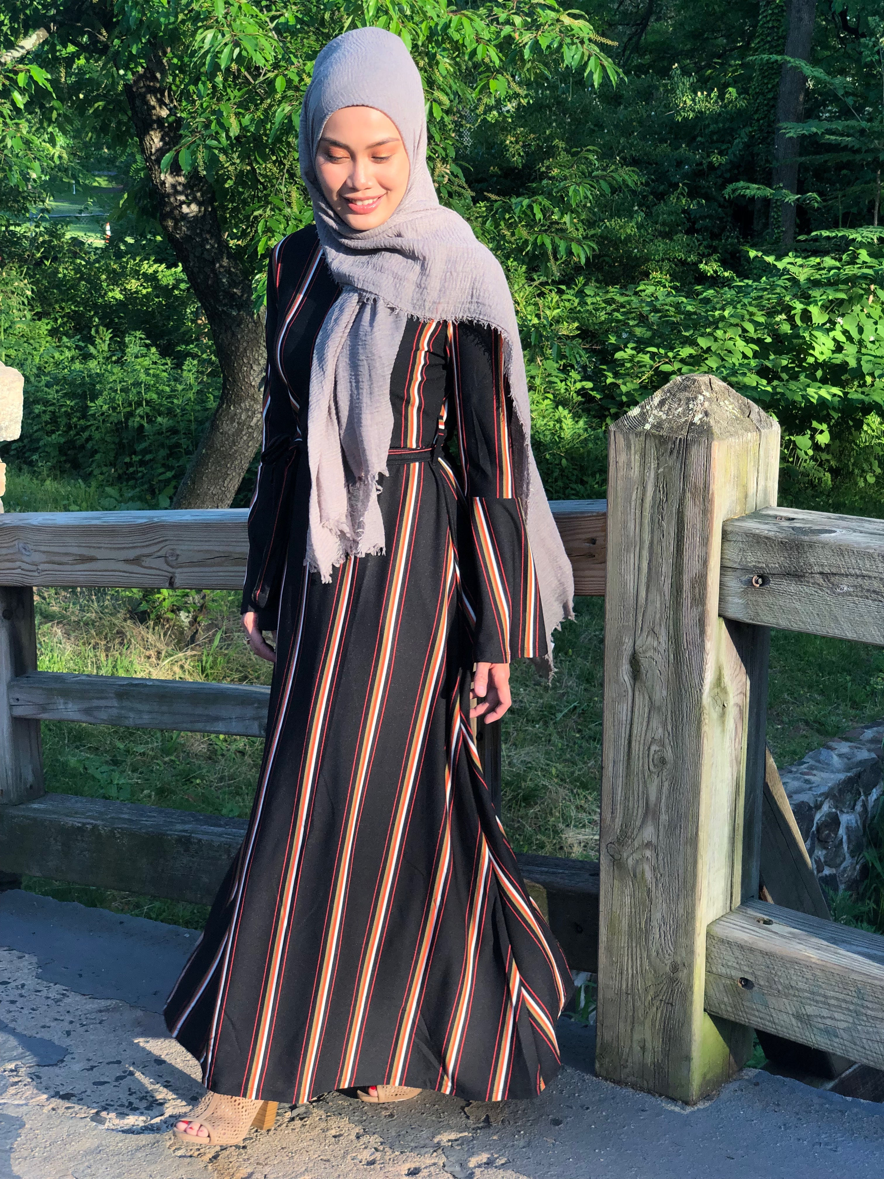 Striped Dress and Hijab