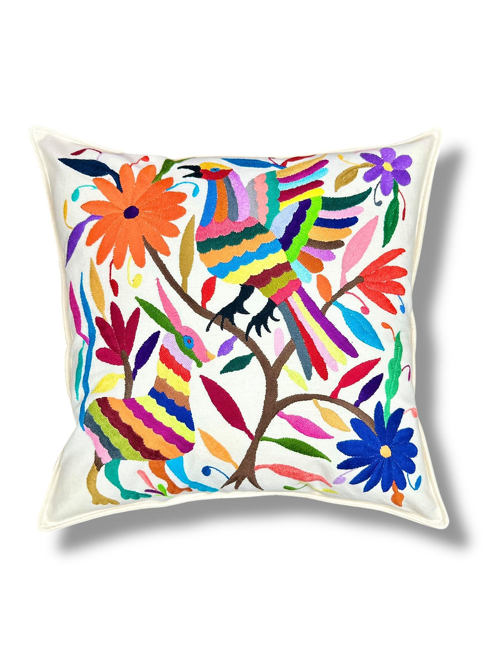 Otomi Tenango cushion cover, Mexican embroidery, hand embroidered