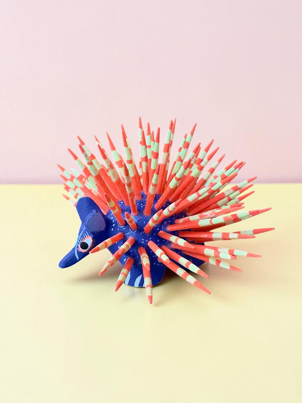 Thumbnail: Wooden hand carved alebrije, porcupine, Oaxaca Mexico folk art