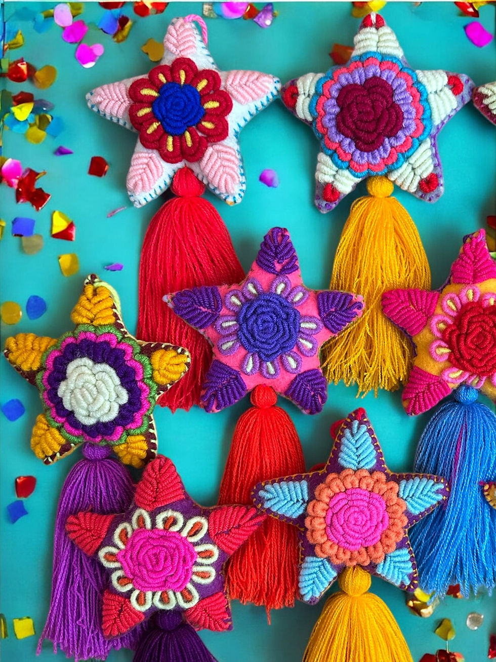 Thumbnail: Star charm - Hand embroidered