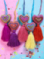 Hand embroidered heart charm