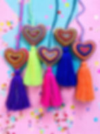 Hand embroidered heart charm