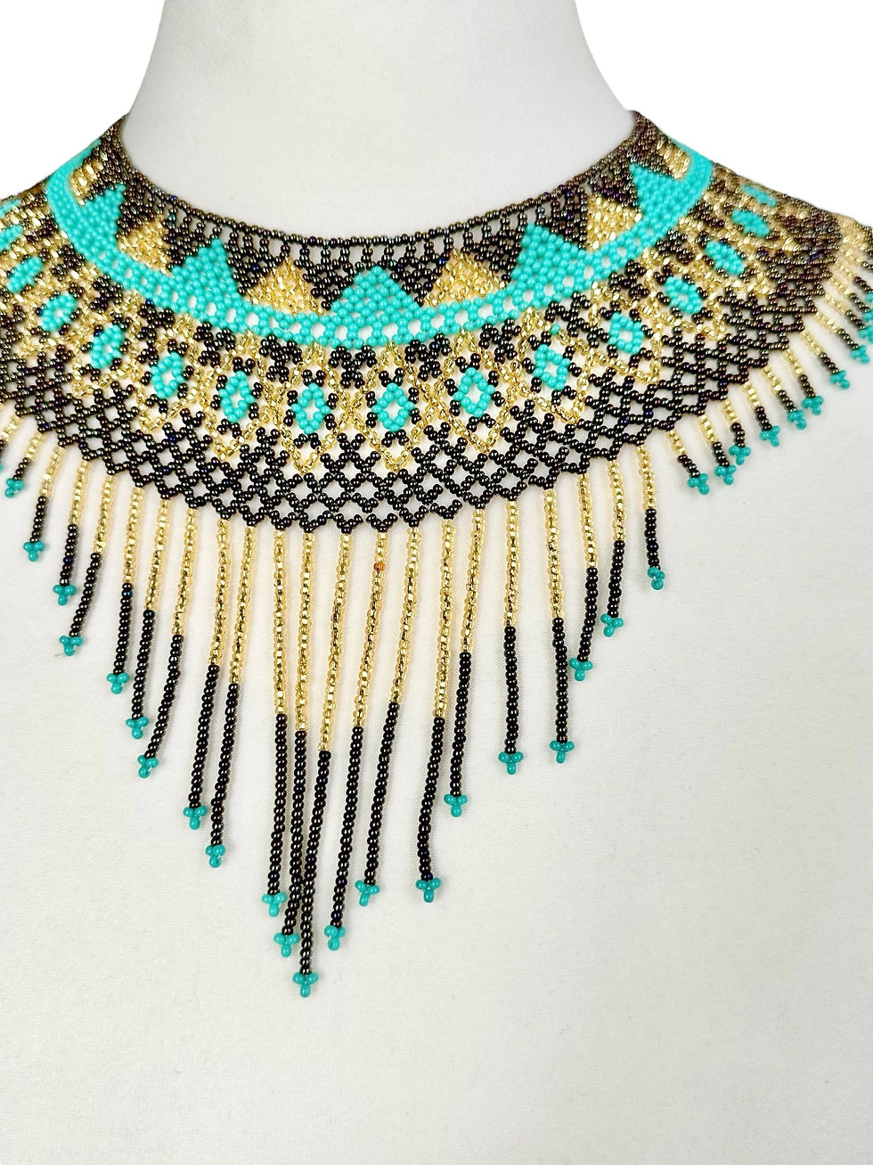 Thumbnail: Glass beads necklace with fringes