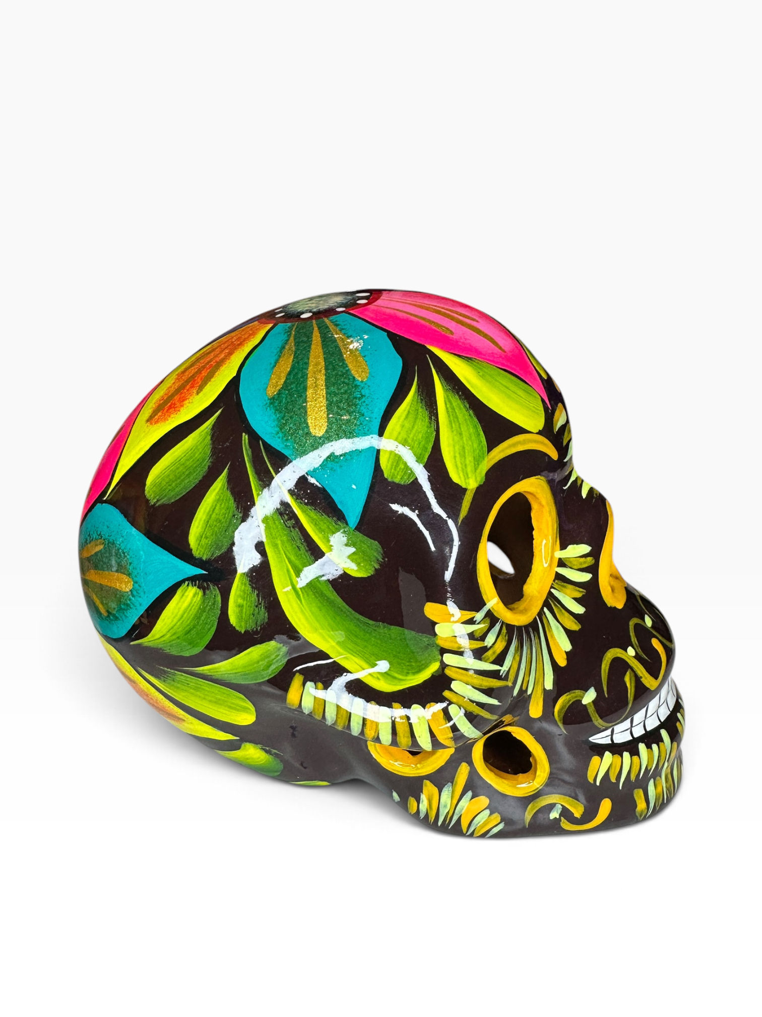 XL ceramic skull, claypot skull, sugar skull, mexican skull, dia de muertos skull, day of the dead