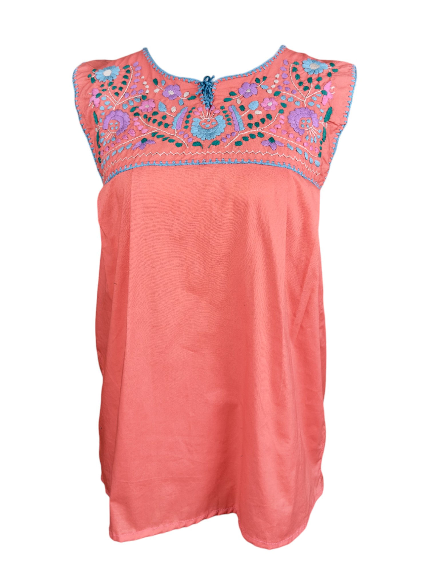 Orange Tehuacan Bluse ärmellos - Klein