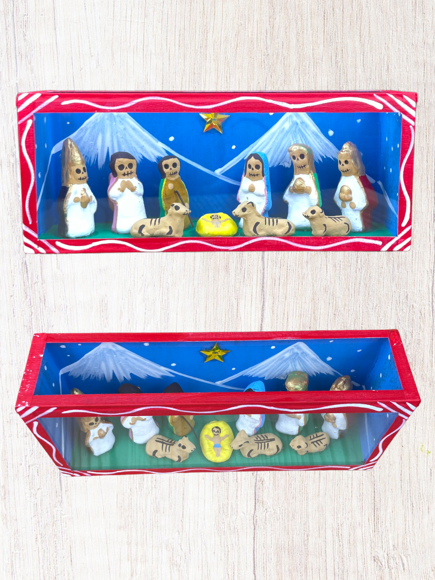 Skelette Krippe - Glaskasten