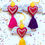 Miniaturbild: Hand embroidered Sacred heart charm