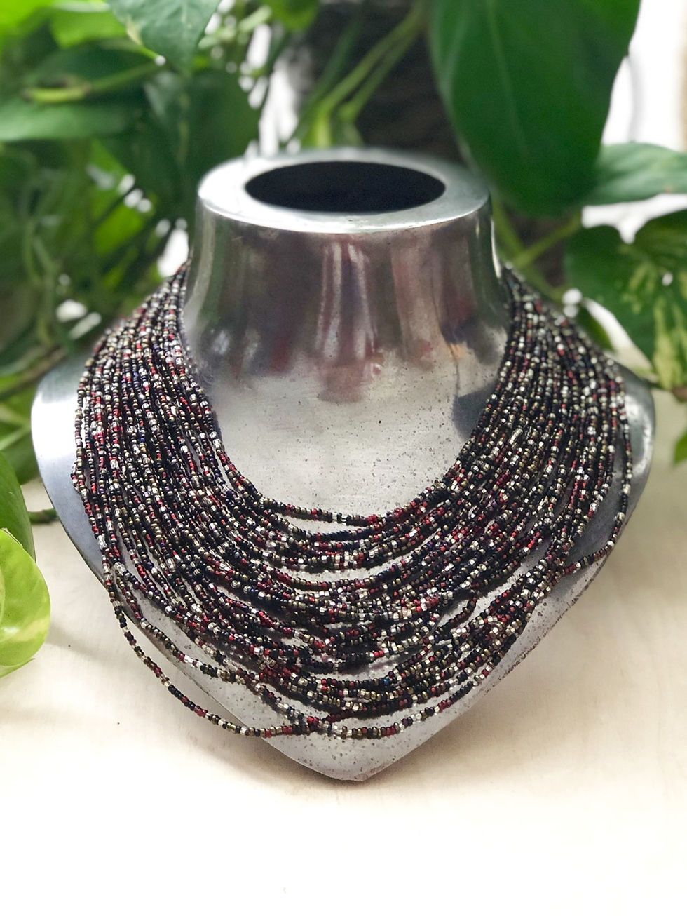 Thumbnail: Layered color mix beaded necklace