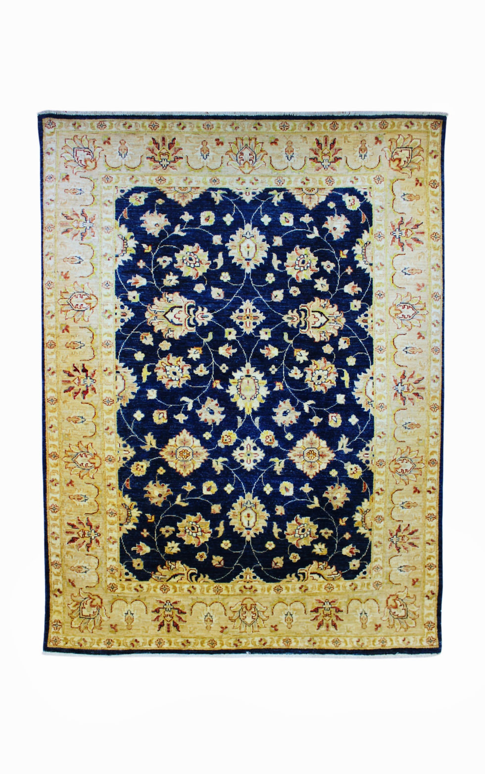 DOĞANLAR ANTIQ %100 KİRMAN YÜNÜ KÖK BOYA ZİEGLER UŞAK LACİVERT EL DOKUMA HALI