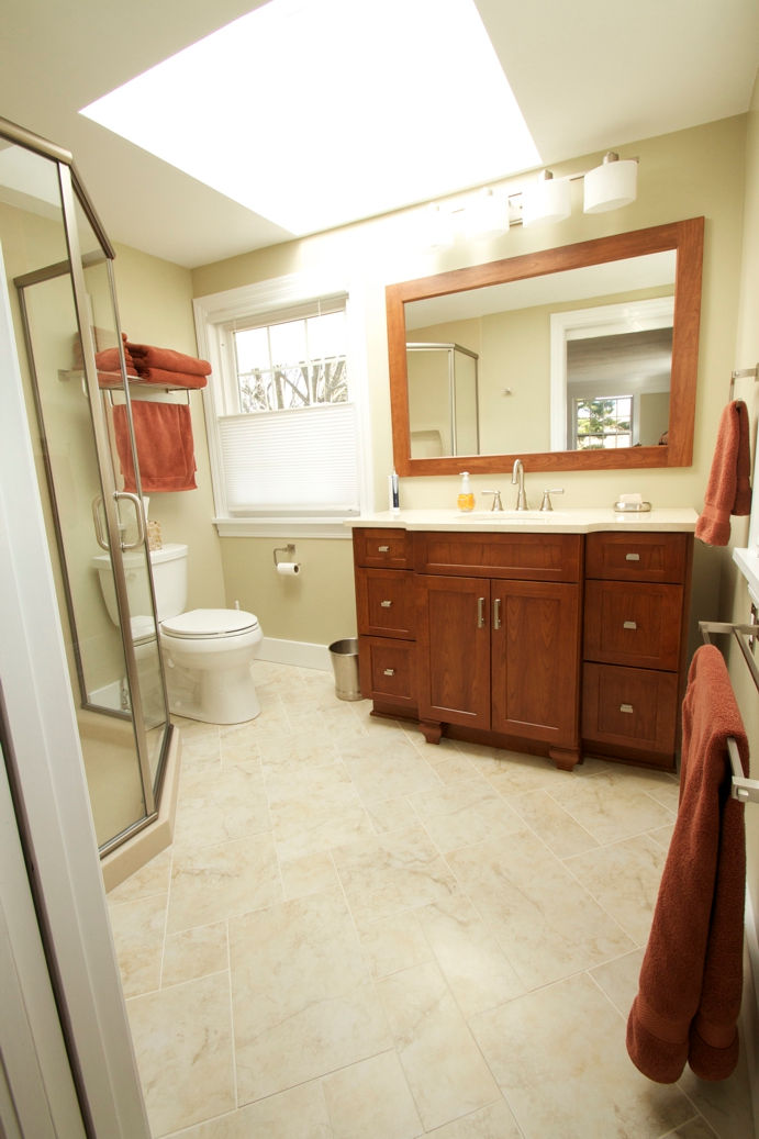 White and Wood Bathroom