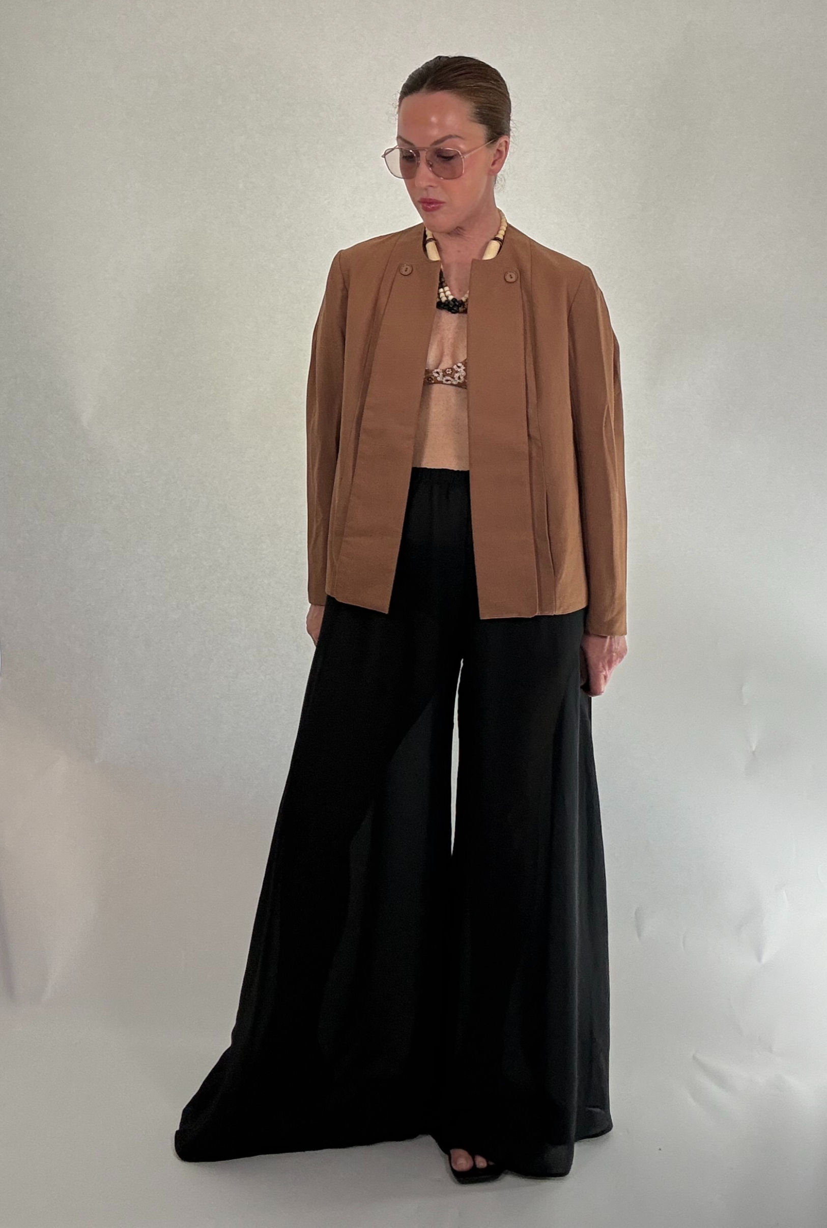 Vintage Button Lapel Jacket - Tobacco
