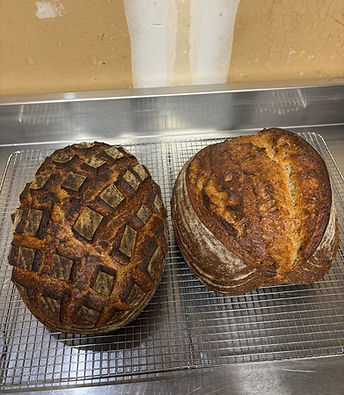 Mockingbird sourdough bread on a counter