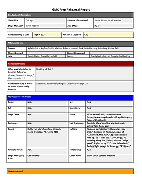 Chicago the musical Rehearsal sheet icon
