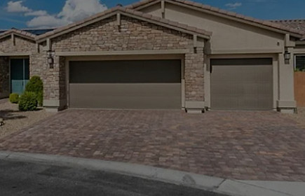 Concrete Installation & Replacement in Las Vegas residential paver installation and integrated hardscape design walkway decorative hardscape areas, cobble stone look pavers driveway residential bollard install