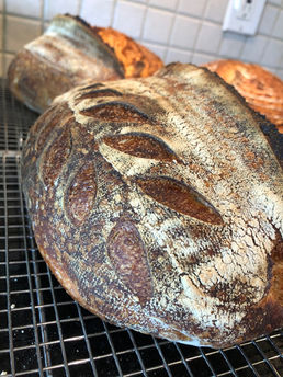 Mockingbird sourdough bread on a counter