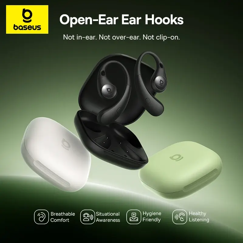 Thumbnail: Baseus Eli Sport 2 Open-Ear Wireless Earphones Bluetooth 6.0 OWS Headphones Hi-R
