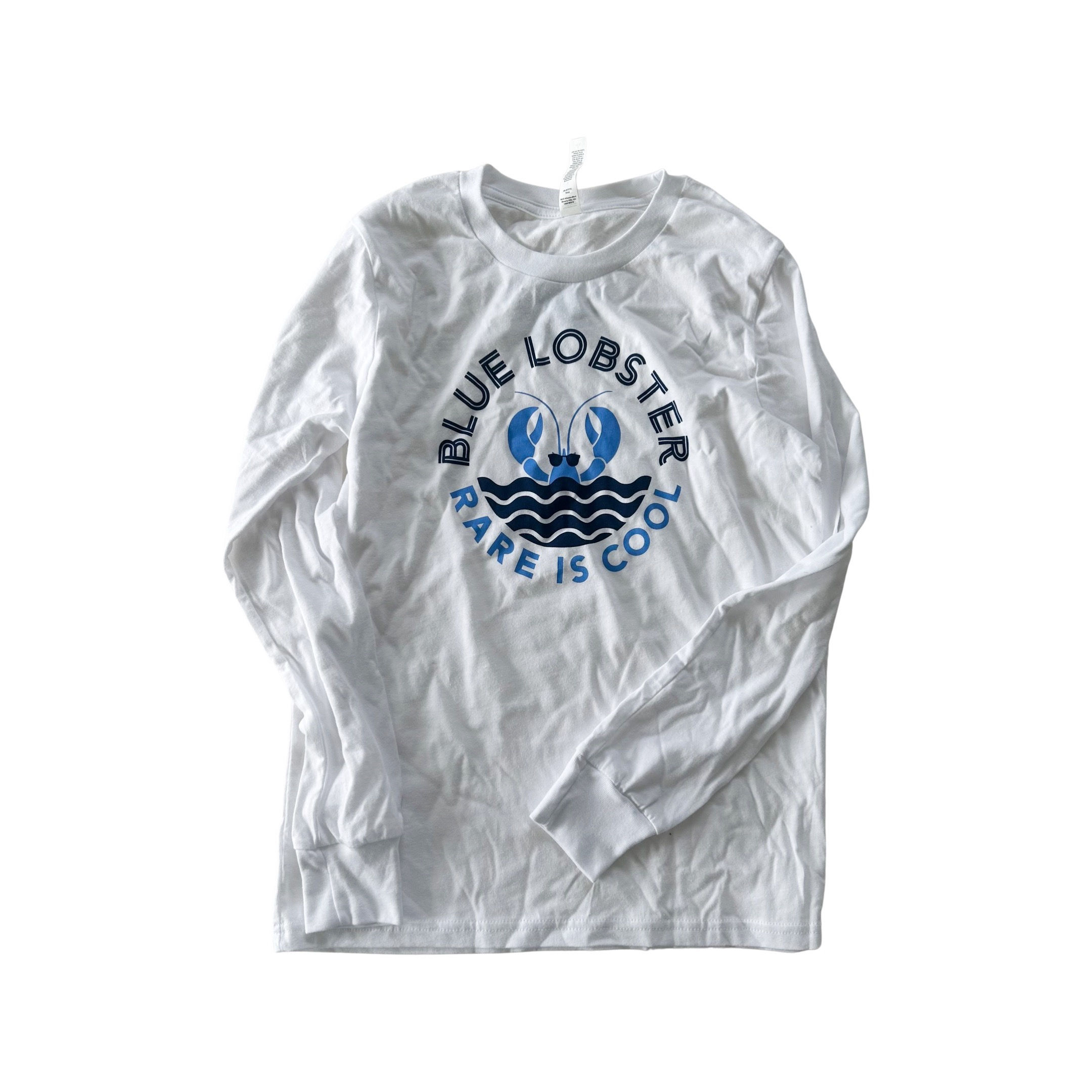 Youth & Toddler White Blue Wave Long Sleeved T-Shirt