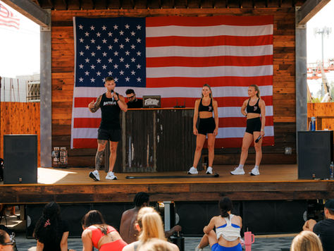 Darren Battista, founder of Battista Bootcamp in Boston, leading a group workout.