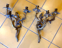 Bronze Dore Candle Sconces